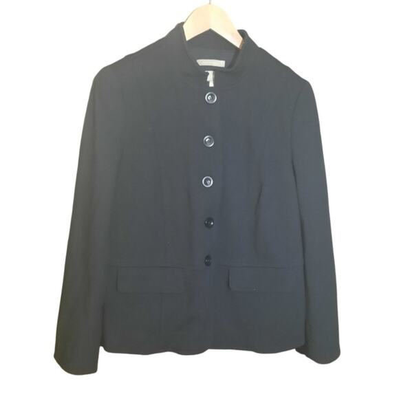 Talbots Black Italian Luxe Knit 5 Button Womens Lined Blazer Size 12 - Picture 6 of 6